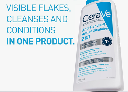 CeraVe - 2IN1 Anti-Dandruff Hydrating Shampoo and Conditioner, For All Hair Types | 355 mL