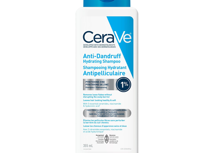 CeraVe - Anti-Dandruff Hydrating Shampoo for Men & Women, Sulfate Free, For All Hair Types | 355 mL