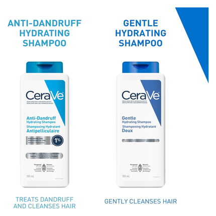 CeraVe - Anti-Dandruff Hydrating Shampoo for Men & Women, Sulfate Free, For All Hair Types | 355 mL