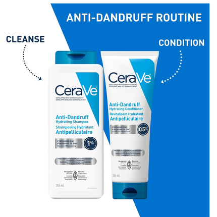 CeraVe - Anti-Dandruff Hydrating Shampoo for Men & Women, Sulfate Free, For All Hair Types | 355 mL