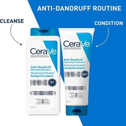 CeraVe - Anti Dandruff Hydrating Conditioner, Removes loose Flakes, Sulfate-Free, For All Hair Types | 266 mL