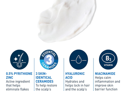 CeraVe - Anti Dandruff Hydrating Conditioner, Removes loose Flakes, Sulfate-Free, For All Hair Types | 266 mL