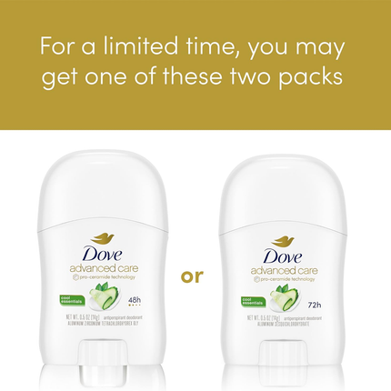 Dove - Advanced Care Cool Essentials 72H Antiperspirant Stick - Travel Size | 14 g