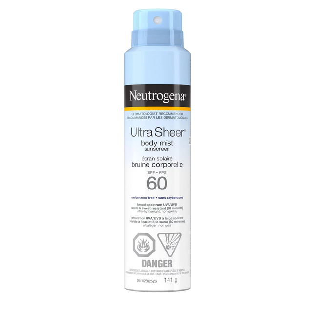 Neutrogena - Écran solaire en brume corporelle ultra transparente SPF 60 | 141g