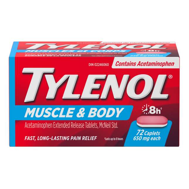 Tylenol - Muscle & Corps 8h Acétaminophène à libération prolongée 650 mg | 72 caplets