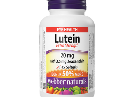 Webber Naturals - Lutein 20mg With 3.5mg Zeaxanthin | 45 Softgels