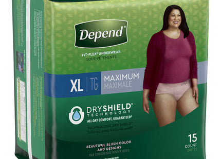 Depend - Fit-Flex Incontinence Underwear for Women - Maximum Absorbency - EXTRA LARGE | 15 Count