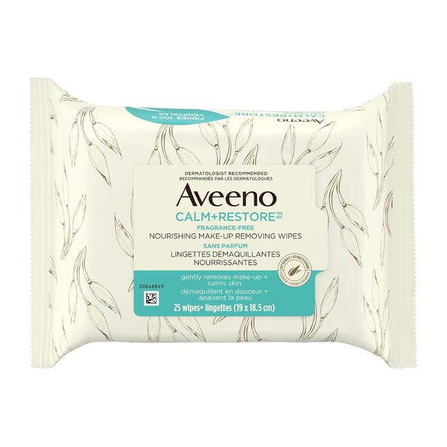 Aveeno - Calm + Restore Makeup Removing Wipes | 25 Wipes