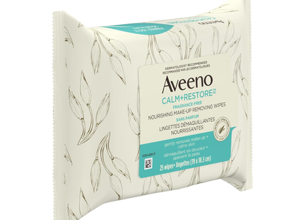 Aveeno - Calm + Restore Makeup Removing Wipes | 25 Wipes