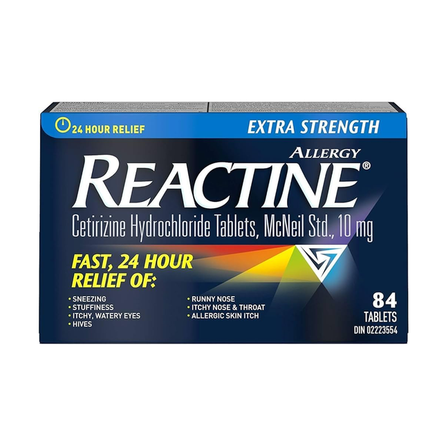 Reactine - Comprimés antiallergiques extra-forts | 84 comprimés