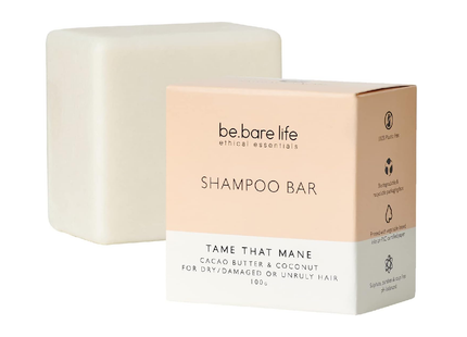 Be Bare Life - Tame That Mane Shampoo Bar with Cacao Butter & Coconut | 100 g