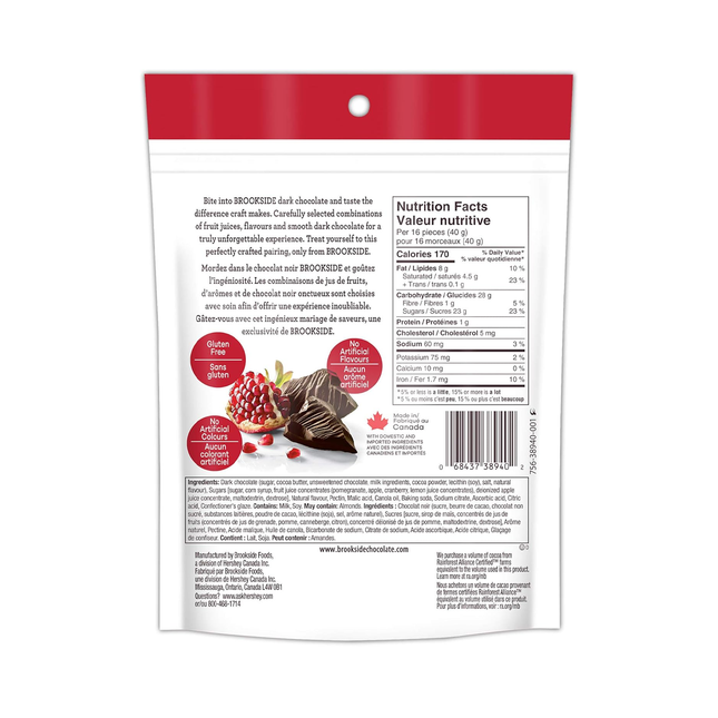 Brookside - Dark Chocolate, Pomegranate Flavour Centres | 235 g