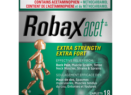 Robaxacet - Extra Strength Effective Pain Relief Caplets | 18 Caplets