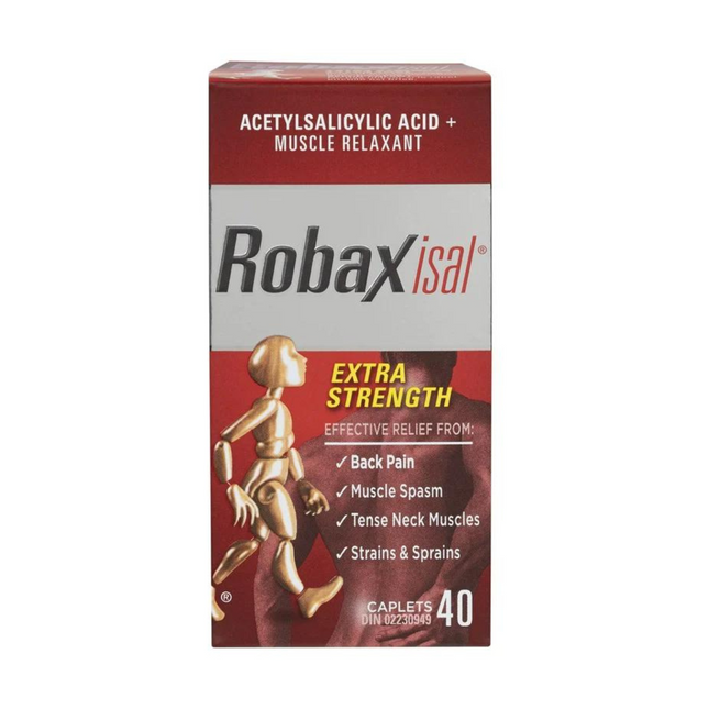 Robaxisal - Extra Strength Acetylsalicylic Acid + Muscle Relaxant Caplets | 40 Caplets