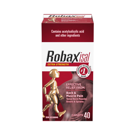 Robaxisal - Extra Strength Acetylsalicylic Acid + Muscle Relaxant Caplets | 40 Caplets