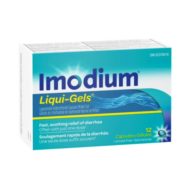 Imodium - Liqui-Gels pour soulager la diarrhée | 12 gélules