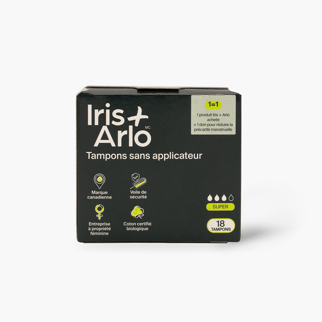 Iris + Arlo - Organic Cotton Non-Applicator Tampons | Super 18 Ct