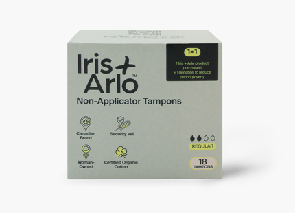 Iris + Arlo - Organic Cotton Non-Applicator Tampons | Regular 18 Ct