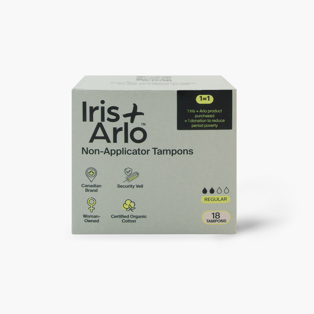 Iris + Arlo - Organic Cotton Non-Applicator Tampons | Regular 18 Ct