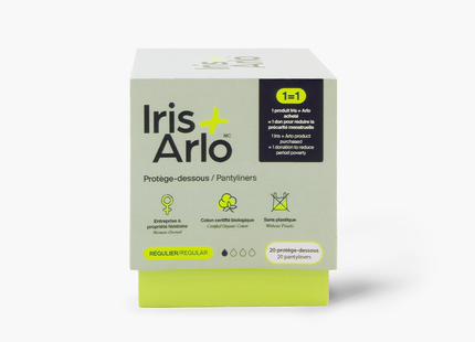 Iris + Arlo - Organic Cotton Pantyliners | Regular 20 Ct