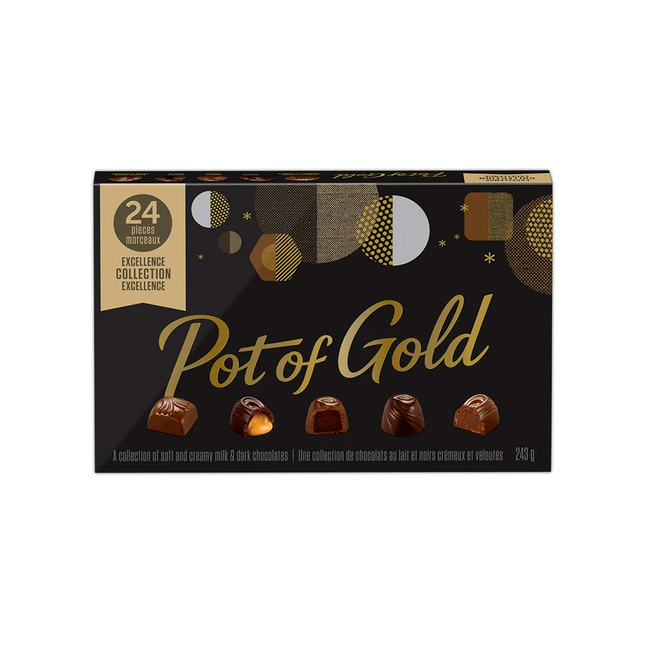 Hershey - Collection Pot Of Gold Excellence - Chocolats au lait et noirs doux et crémeux | 243g