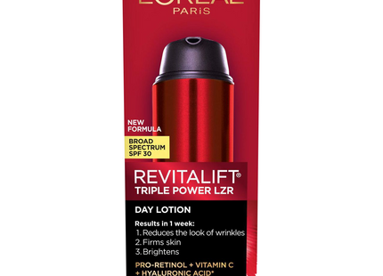 L'Oréal - Lotion de jour Revitalift Triple Power LZR - Pro-Rétinol + Vitamine C + Acide Hyaluronique | 50 ml