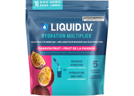 Liquid IV - Préparation pour boisson électrolytique, fruit de la passion | 16 x 16 g