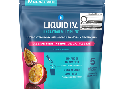 Liquid IV - Préparation pour boisson électrolytique, fruit de la passion | 16 x 16 g