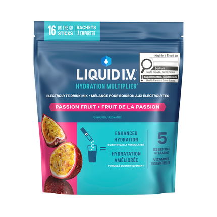 Liquid IV - Hydration Multiplier Electrolyte Drink Mix, Passion Fruit | 16 g x 16 Sachets