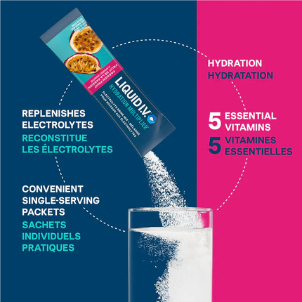 Liquid IV - Hydration Multiplier Electrolyte Drink Mix, Passion Fruit | 16 g x 16 Sachets