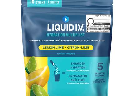 Liquid IV - Hydration Multiplier Electrolyte Drink Mix, Lemon Lime | 16 g x 16 Sachets