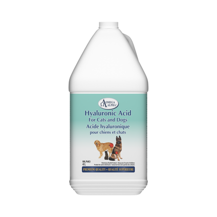Omega Alpha - Acide Hyaluronique pour Chats et Chiens | 4 L