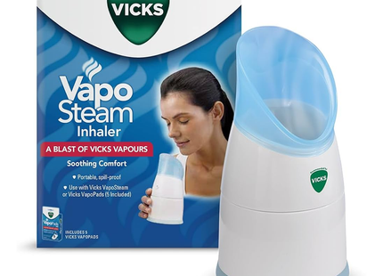 Vicks - Portable Soothing Menthol Steam Inhaler | 1 Inhaler + 5 Vapopads