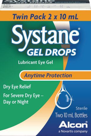 Systane Gel Lubricant Eye Drops - Anytime Protection | 2 x 10 ml