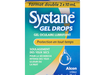 Systane - Gel lubrifiant pour les yeux, soulagement de la sécheresse oculaire | 2 x 10 ml