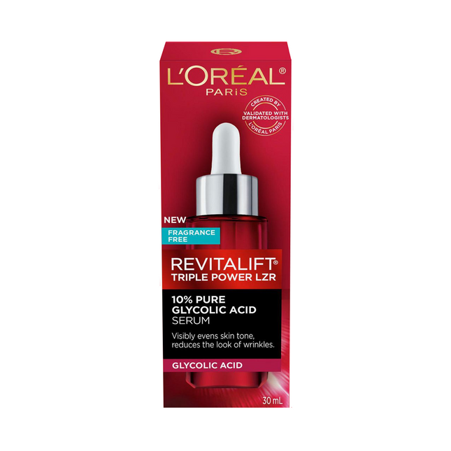 L'Oréal - Revitalift Triple Power LZR 10% Pure Glycolic Acid Serum - Fragrance Free | 30 mL