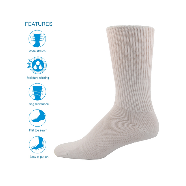 Simcan - 1 PR Chaussette Confort Diabétique Blanc | Petit