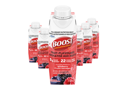 Boost - Protéine liquide nutritionnelle complète - Baies sauvages | 6 x 237 mL