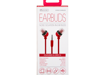 Sentry - Noise Isolation In-Ear Stereo Earbuds