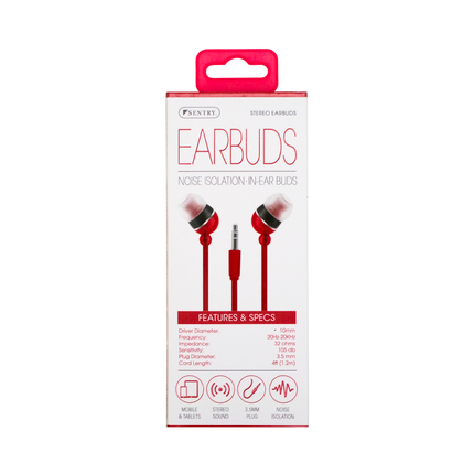 Sentry - Noise Isolation In-Ear Stereo Earbuds