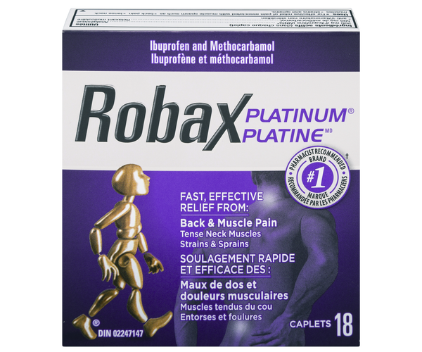 Robax - Platinum Ibuprofen + Muscle Relaxant | 18 Caplets – White Cross ...