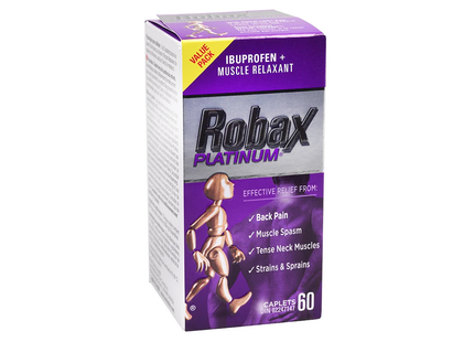 Robax - Platinum Ibuprofen + Muscle Relaxant | 60 Caplets – White Cross ...