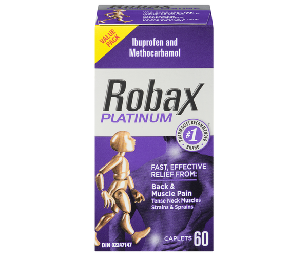 Robax - Platinum Ibuprofen + Muscle Relaxant | 60 Caplets – White Cross ...