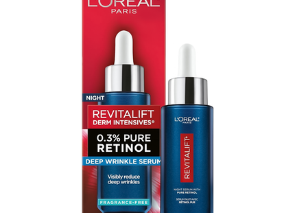 L'Oréal - Revitalift Derm Intensives Pure Retinol 0.3% Deep Wrinkle Night Serum - Fragrance Free | 30 mL