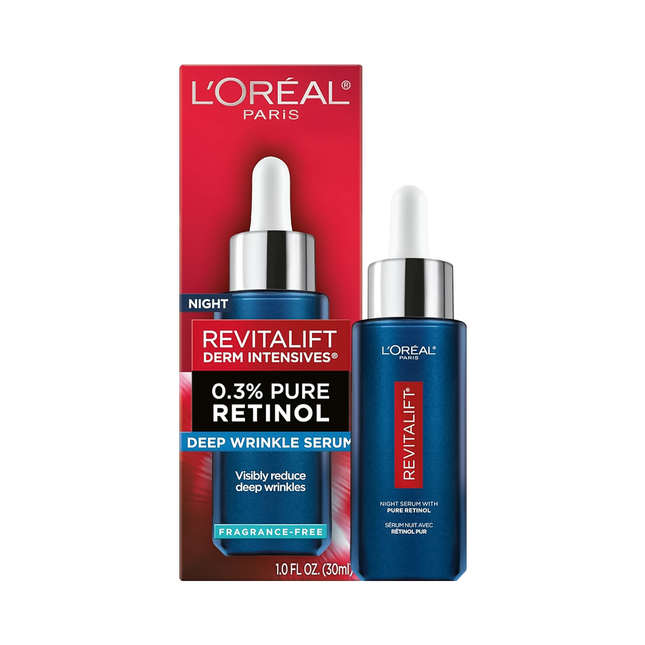 L'Oréal - Revitalift Derm Intensives Pure Retinol 0.3% Deep Wrinkle Night Serum - Fragrance Free | 30 mL