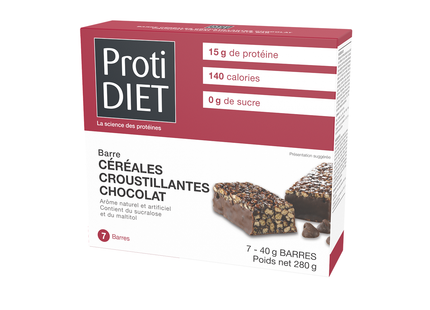 ProtiDiet - High Protein Crunchy Cereal Chocolate Bars