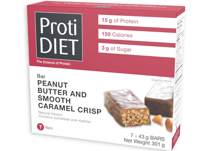 ProtiDiet - Bar Peanut Butter And Smooth Caramel Crisp | 7 x 43 g