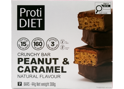 ProtiDiet - Barre croustillante au beurre de cacahuète et caramel | 7 x 44 g