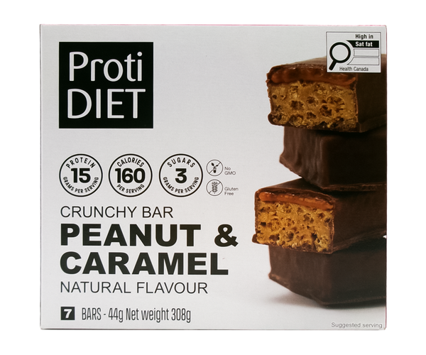 ProtiDiet - Crunchy Bar Peanut Butter & Caramel | 7 x 44 g – White ...