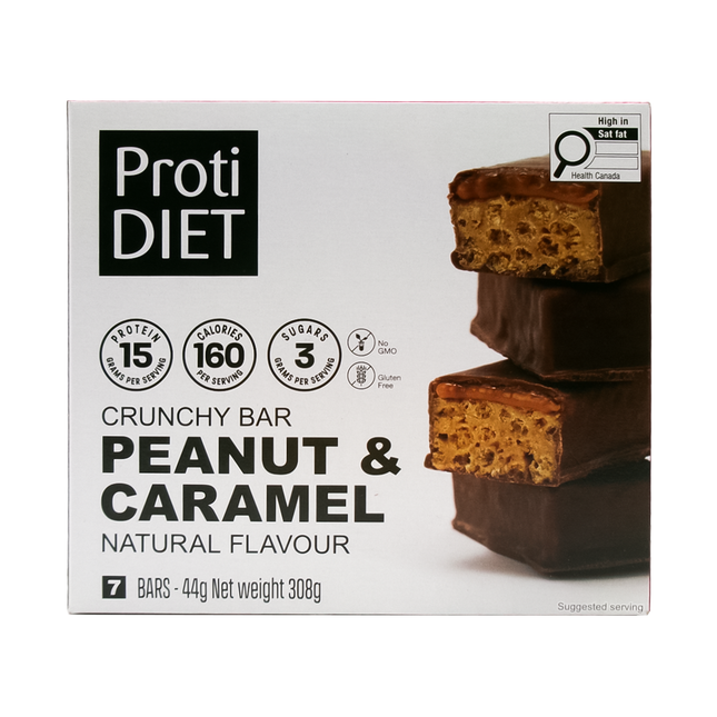 ProtiDiet - Barre croustillante au beurre de cacahuète et caramel | 7 x 44 g